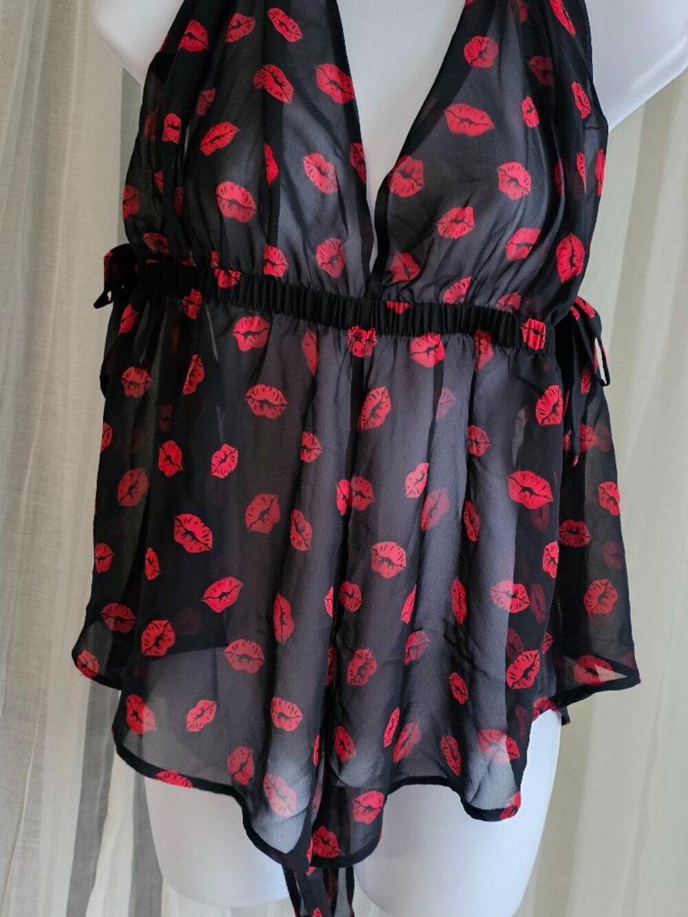 Adore Me Merilyn Romper Black Red Size XL NWT